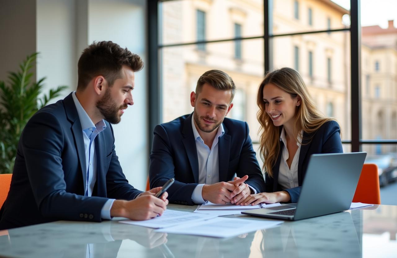Team professionale in un ufficio moderno a Roma